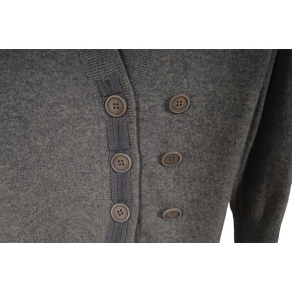 Brunello Cucinelli Womens Six Button V Neck Cardigan Size Medium Gray Cashmere - Picture 3 of 6